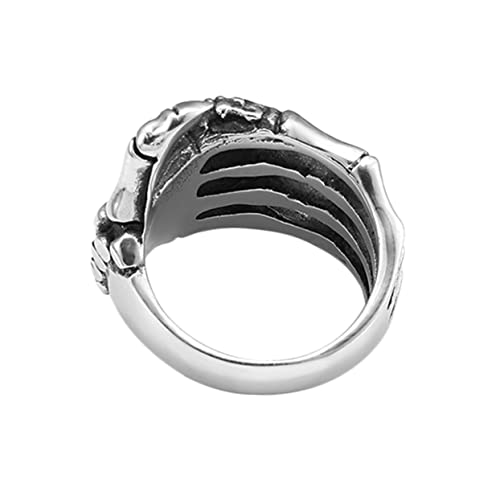 GALPADA Halloween-Ring Vintage-Ring Ringe Silber Totenkopfringe gotisch Punk-Rocker-Ring heimtrainer fahrrad Herrenring ring schädel Parodie-Ring Europäisch und amerikanisch Schmuck Mann von GALPADA