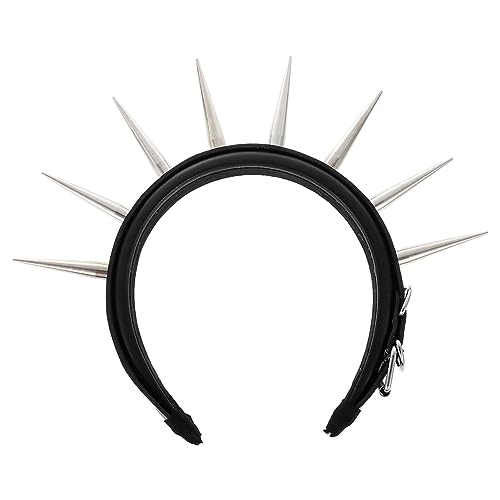 GALPADA Punk Spike Stirnband Hochzeit Stirnband Frühling Kleidung Metall Gothic Stachelkopfschmuck Breiter Haarreifen Party Kopfschmuck Festival Kostüm Haar Dekorative von GALPADA