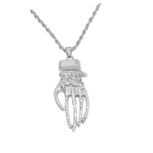 GALPADA Punk Stil Herren Halskette Skelett Hand Anhänger Streetwear Schmuck Männer Gothic Accessoire Modisch Langlebig von GALPADA