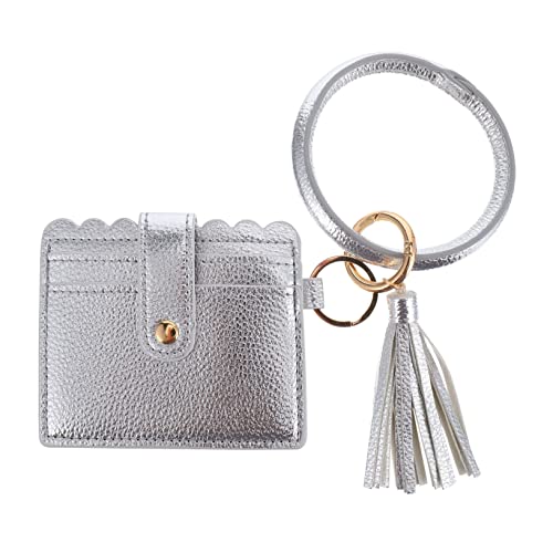 GALPADA Quaste Schlüsselanhänger Armband Halter Geldbörse Kleine Brieftasche Schlüsselanhänger Für Frauen Brieftasche Am Handgelenk Mini-änderung Pu-Leder Damen Weihnachten Geschenk von GALPADA