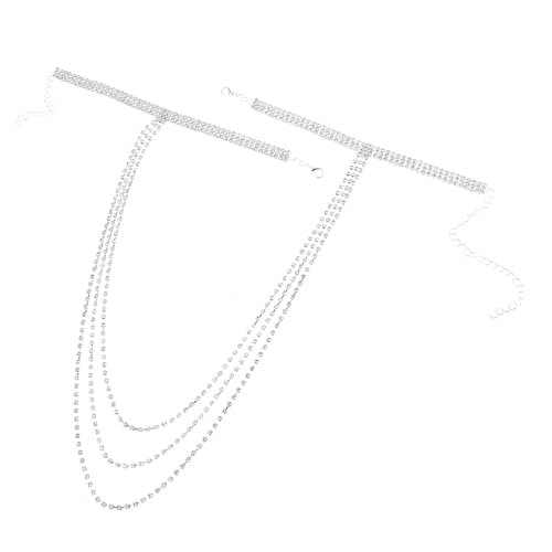 GALPADA Quastenarmkette Strasskörperkette Armkettenschmuck Für Damen Boho-hochzeitsschmuck Kettenarmmanschette Armkette Schmuck Braut Handkette Armschmuck Handschmuck Strasssteine Silber von GALPADA