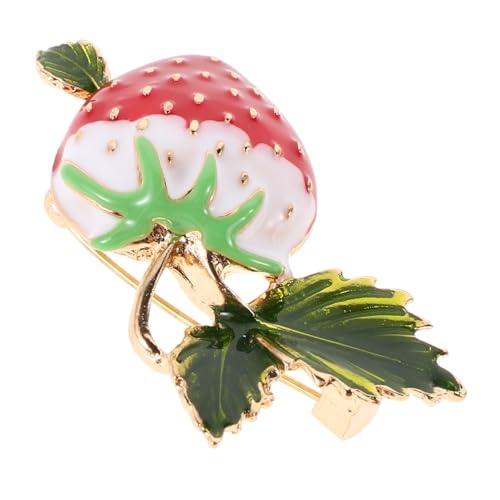GALPADA Erdbeer Brosche für Frauen Emaille Anstecknadel mit Süßem Obstdesign Langlebige Anstecker für Kleidung Taschen und Hüte Realistische Brosche für Individuellen Stil von GALPADA