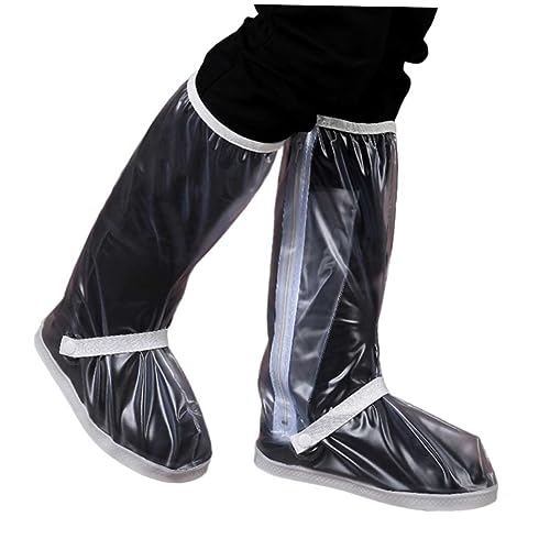 GALPADA wasserdichte Regenstiefel-überzüge Für Damen Und Herren Leicht Mit Reißverschluss Und Gummizug rutschfeste Sohle Reflektierend Für Schuhe Und Stiefel Schutz Bei Regen Und von GALPADA