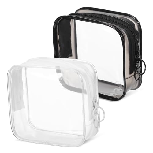 GALPADA 2stücke Transparente Reisetasche Make-up-Taschen Durchsichtige Kulturtasche Make-up-Organizer-Tasche Reisebeutel Tragbare Kosmetiktasche Für Frauen von GALPADA