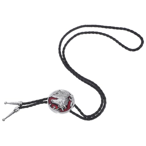 GALPADA Retro Pferdeanhänger Pulloverkette Vintage Krawatte Herren Pferdehalskette Vintage Seilkrawatte Cowboy Lederkrawatte Pferdeanhänger Western Cowboy Krawatte Western von GALPADA