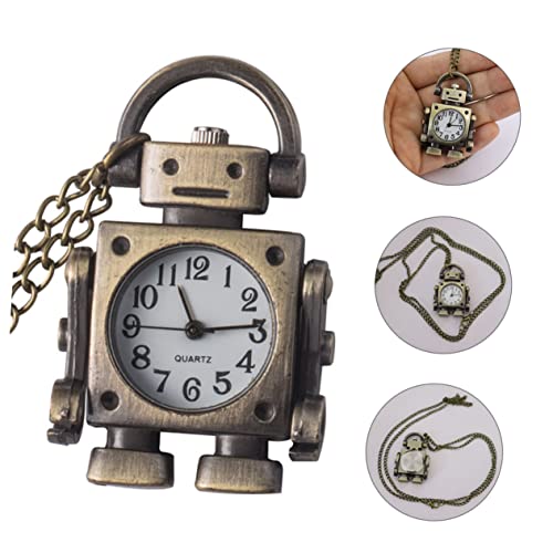 GALPADA Retro Taschenuhr Roboter Anhänger Halskette Pocket Watch Kette Vintage Design Leicht Tragbar für Männer Frauen Geburtstag Trauzeugen von GALPADA