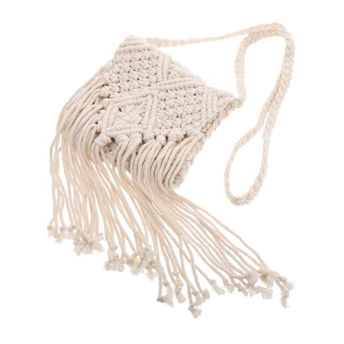 GALPADA Retro Umhängetasche Baumwolle mit Fransen Handgewebte Schultertasche Vintage Crossbody Bag mit Quasten Langlebige und Vielseitige Damen Tote Bag für Alltag und Freizeit von GALPADA