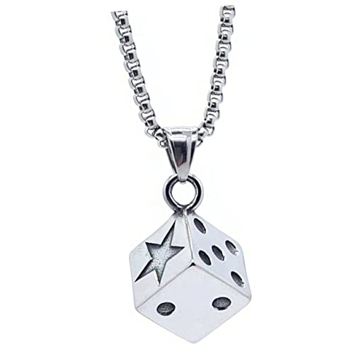 GALPADA Kettenhalskette Für Herren Und Damen Würfelanhänger Aus Titanstahl Verstellbar Modischer Halsschmuck Hautverträglich Passend Für Verschiedene Anlässe von GALPADA