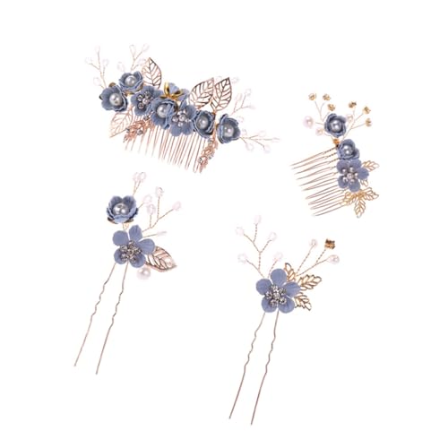 GALPADA Retro mit Metallblättern Stoffblumen Perlen und Strass Eleganter Brautschmuck für Hochzeiten Partys und Besondere Anlässe Geeignet für Damen und Mädchen von GALPADA