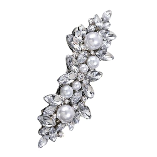 GALPADA Rhinestone Haarspange Haarklammer Damen Haarschmuck Silber Glänzend Stabil Für Hochzeit Party Frisuren Zubehör von GALPADA