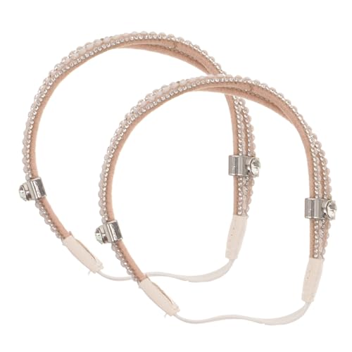 GALPADA Rhinestone Schuhriemen für Damen High Heels Abnehmbare Anti rutsch Schuhbänder mit Perlenverzierung Verhindern Fersenslippen Einfache Anwendung Passend für High Heel Schuhe von GALPADA