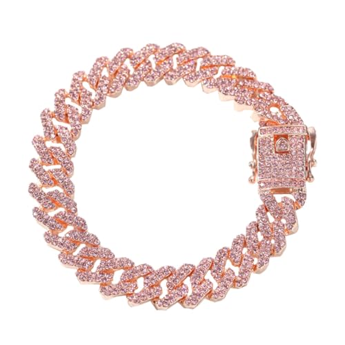 GALPADA Roségold Herren Armband Langlebiges Legierungsarmband mit Pinken Zirkonia Modischer Alltags bangle Stylische kette Geschenkidee Geburtstag Mann Sohn von GALPADA