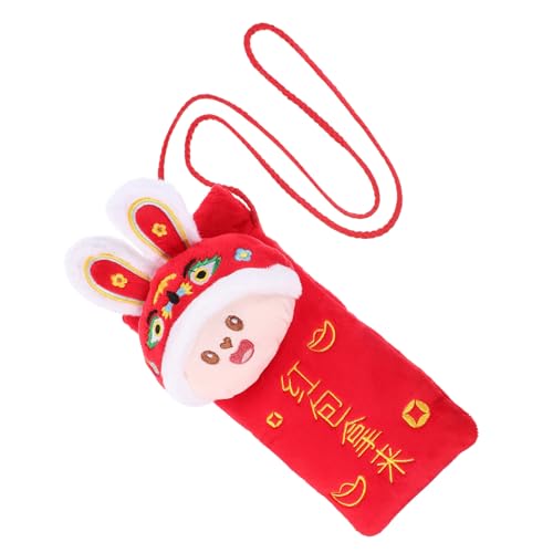 GALPADA Rote Geldtasche mit Gesticktem Hasenmotiv Langlebige Umhängetasche für Chinesische Neujahrs und Hochzeitsfeiern Verpackung für Bargeldgeschenke und von GALPADA