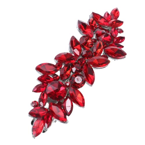GALPADA Haarspangen Mit Roten Strass-blumen Haarnadeln Haarschmuck Für Hochzeit Kopfbedeckung Für Frauen Und Mädchen Vintage-haarspangen von GALPADA
