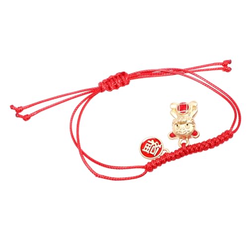 GALPADA Rotes Seilarmband Jahr Tigers Einstellbares Feng Shui Amulett Schutz Armband Glücksbringer für Geburtstags und Neujahrssegen Handgefertigt für Damen und Herren von GALPADA