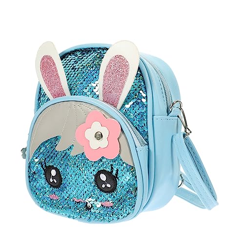 GALPADA Junge Mädchen Pailletten Rucksack Aus Pu-Material Bezauberndes Hasen-Design Großes Fassungsvermögen Für Bücher Und Wasserflaschen Lässige Tasche Für Junge Mädchen von GALPADA