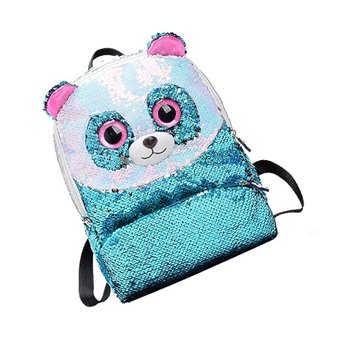 GALPADA Stylischer Mini-Rucksack Mit Pailletten Und Panda-Design Für Junge Mädchen Und Mädchen Für Schule Reisen Und Alltag Himmelblau Praktische Aufbewahrungstasche von GALPADA