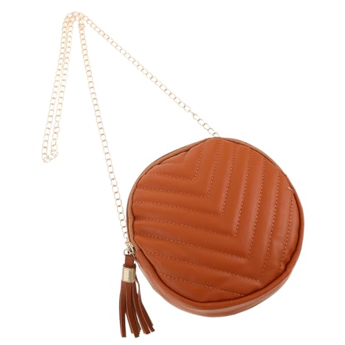 GALPADA Runde Damen Umhängetasche mit Quasten Verstellbare Crossbody Schultertasche aus Robustem Material Stilvolle Runde Geldbörse für Alltag Reisen und Vielseitige Anlässe von GALPADA