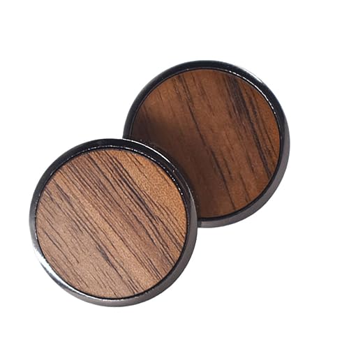 GALPADA Runde Holz Manschettenknöpfe aus Amerikanischem Walnuss und Ahornholz Langlebige Handgefertigte Kleidungs Accessoires Fein Poliert Modisch für Herrenhemden und Festliche Anlässe von GALPADA