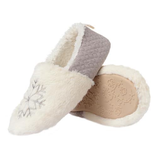 GALPADA Rutschfeste Baumwollpantoffeln Knöchelgriffe Warme Hausschuhsocken Für Damen Fleecepantoffeln Für Damen Damenpantoffeln Damenschuhe Hausschuhe Zum Tragen In Innenräumen Hellgrau von GALPADA