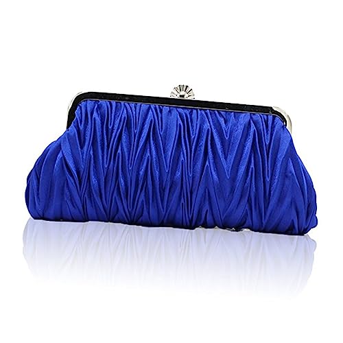 GALPADA Satin Abend Clutch Handtasche Für Hochzeiten Und Partys Abnehmbarer Schultergurt Royal Blau Für Cocktail-events Elegantes Design Für Damen von GALPADA