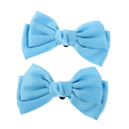 GALPADA Satin Schleifen Schuhclips Abnehmbar Elegante Einfarbige Schleifenbroschen für Damen Hochzeit Party Vielseitige Schuh Taschenverzierung in Blau von GALPADA