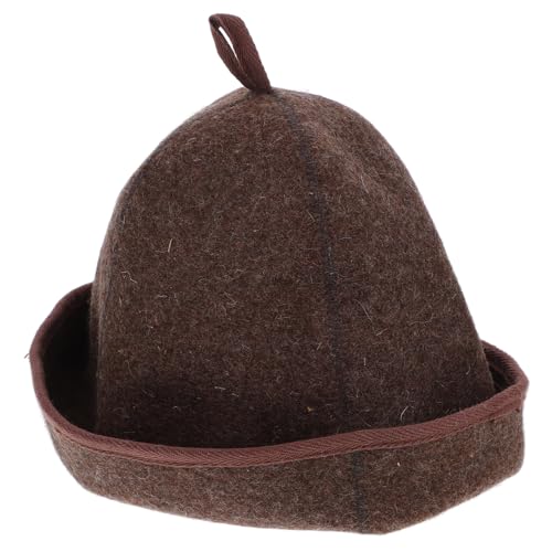 GALPADA Saunahut Filz Sauna Mütze für Damen und Herren Handgefertigt aus Dickem Wollfilz Hitzebeständig Wasserabsorbierend Leichter Haushaltshut Tragbar für Sauna und Dampfbad von GALPADA