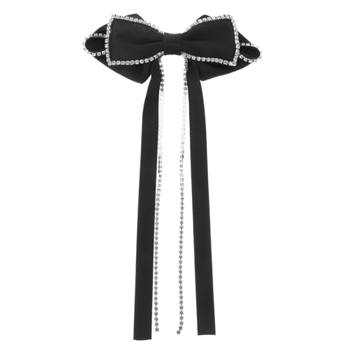 GALPADA Schleife Haarnadel Haarspangen Schleifen Haarschmuck Für Frauen Haarschmuck Für Damen Haarschleifen Für Frauen Schleifenhaarspangen Für Frauen Braut Haarspangen Black Strasssteine von GALPADA