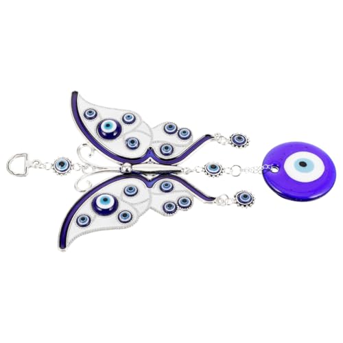 GALPADA Türkischer Stil Böser Blick Schlüsselanhänger Schmetterling Charme Zinklegierung Auto Hängende Dekoration von GALPADA