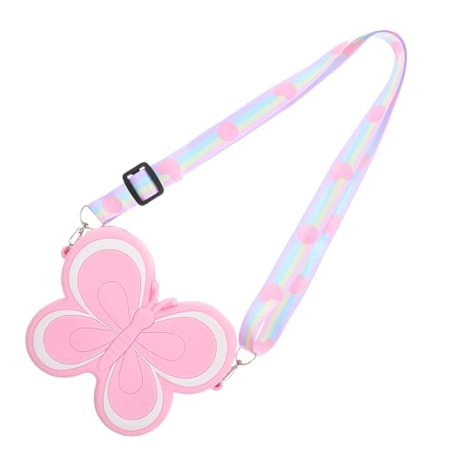 GALPADA Schmetterling Tasche Für Mädchen Kleines Schmetterlings-Portemonnaie Aus Silikon Mädchen-geldbörse Mit Blumenmädchen-Design Zum Mitnehmen von GALPADA