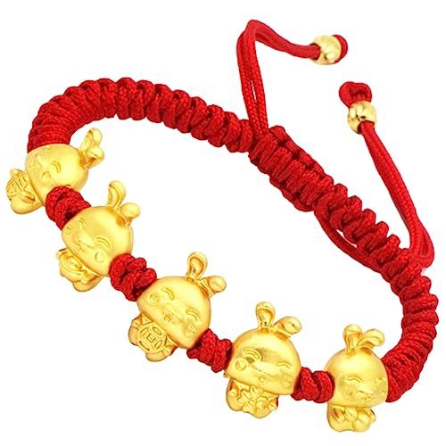 GALPADA Rotes Schnurarmband Für Frauen Geflochtenes Seil Sternzeichen-charme Neujahrsgeschenk 2023 Jahresarmband von GALPADA