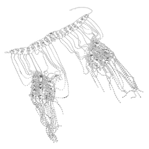 GALPADA Schulterkette mit Quaste aus Langlebigem Strass und Legierung Mehrlagige Funkelnde Körperkette für Frauen Eleganter Schmuck für Partys Festivals und Besondere Anlässe von GALPADA