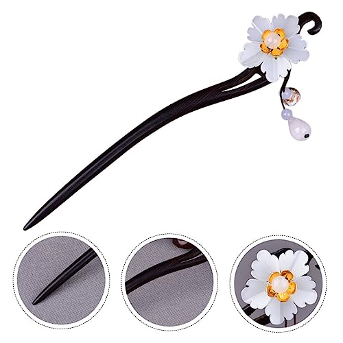 GALPADA Schwarzer Haarnadel Blütenförmig Retro Haarstab Damen Haarschmuck Vintage Stil Haaraccessoire für Alltag und Fest von GALPADA