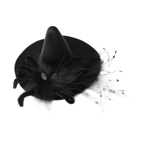 GALPADA Schwarzer Hexenhut Haarspange mit Spinnennetz Halloween Kostüm Party Kopfschmuck für Damen Gothic Cosplay Festliche Haardekoration von GALPADA