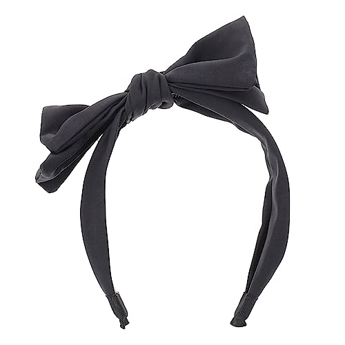 GALPADA Schwarzes Bowknot Haarband Damen Doppellagiges Breites Rutschfestes Stirnband mit Elegantem Schleifendekor Wiederverwendbar Geeignet für Party Cosplay Weihnachten von GALPADA