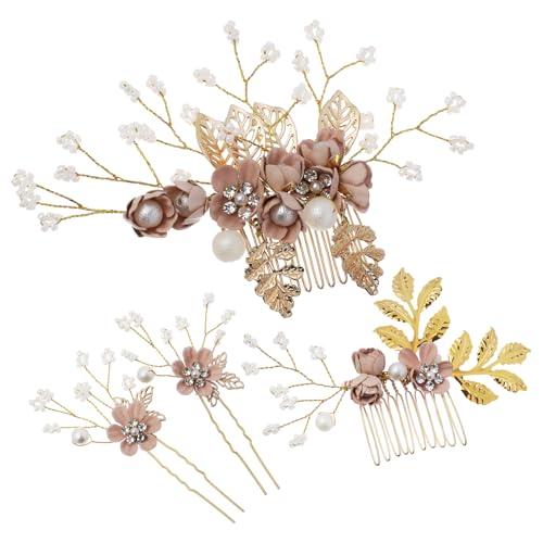 GALPADA Seitliche Haarkämme Mit Blumen Und Strasssteinen Dekorative Haarnadeln Aus Legierung Für Brautschmuck Hochzeit Und Besondere Anlässe von GALPADA