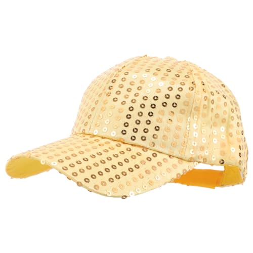 GALPADA Sequin Baseball Cap Für Verstellbare Glänzende Damenmütze Für Partys Und Bühnenauftritte Stilvoller Glitzerhut Gold Atmungsaktiv Und von GALPADA