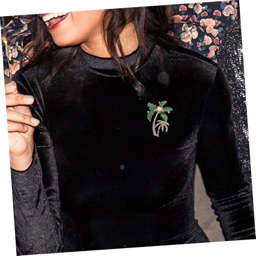 GALPADA Shiny Kokospalmen Brosche mit Strasssteinen Anstecknadel für Damen und Mädchen Elegantes Schmuckaccessoire für Hochzeit Party und Alltag Vielseitig Kombinierbar von GALPADA
