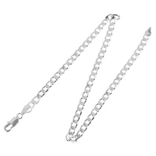 GALPADA Silberne Flache Gliederkette Herren Modische Ketten Schmuck Robust Langlebig Alltag Geeignet Geschenk von GALPADA