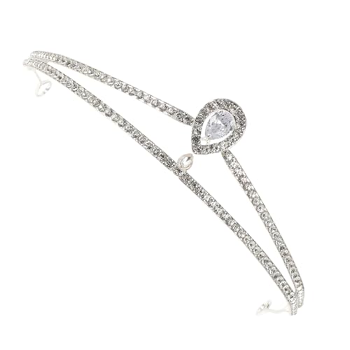GALPADA Silberne Strass Tiara Krone Damen Hochzeit Haarschmuck für Geburtstag Party Braut Fest Feier Accessoire Elegant und Funkelnd Langlebig von GALPADA