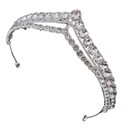 GALPADA Silberne Strasskrone Tiara für Frauen Funkelndes Haaraccessoire Leicht und Langlebig für Hochzeit Geburtstag Party und Festliche Anlässe von GALPADA