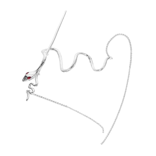 GALPADA Silberner Snake Hair Stick mit Drehbarem Tassel Anhänger Vintage Haarnadel für Frauen Retro Haarstab zur Eleganten Frisurgestaltung bei Alltag Feier und Hochzeit von GALPADA