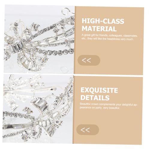 GALPADA Silbernes Strass Diadem Braut Krone Glänzendes Haarschmuck Party Haarreif für Hochzeit Geburtstag Mädchen und Festliche Anlässe von GALPADA