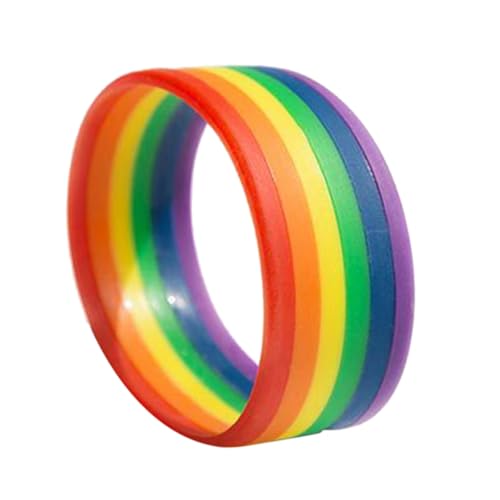 GALPADA Silicone Bangle Armband Regenbogenfarben Modisches Gay Und Lesbian Pride Armband Einzigartiges Handgelenkband Für Damen Und Herren Verstellbar 6 Lagig von GALPADA