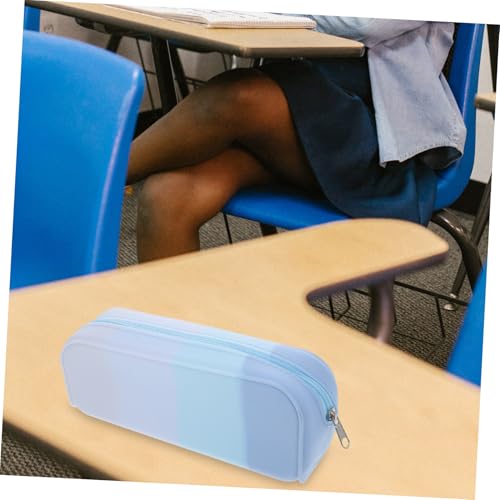 GALPADA Silikon Federmäppchen Große Kapazität Candy Color Stifttasche für Schüler Schreibwaren Organizer Multifunktional Reise Make Up Tasche Hellblau Bpa Frei Langlebig von GALPADA
