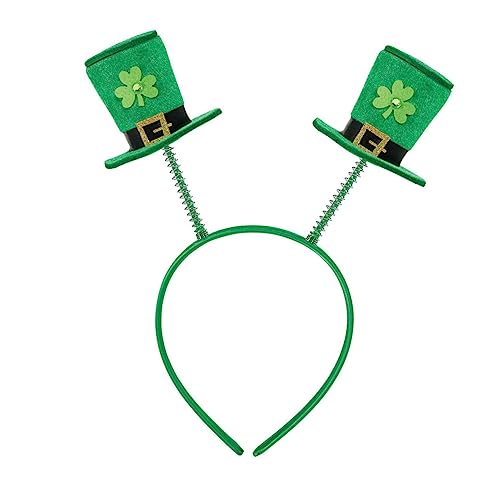 GALPADA Grünes Irisches Zubehör Irischer Kobold-kopfschmuck Partyhut Mit Grünen Boppern St. Patricks Kleeblatt Stirnband St. Pattys Day Party Liefert St Pattys Day Partyzubehör Partybedarf von GALPADA