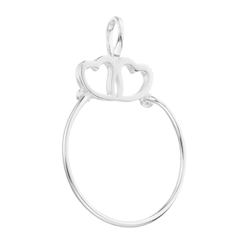 GALPADA Sterling Silber Charm Halter Halskette Doppelherz Anhänger Minimalistischer Schmuckhalter Elegant für Alltag und Besondere Anlässe von GALPADA