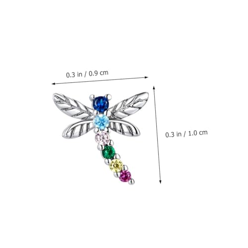 GALPADA Sterling Silber Libellen Ohrstecker Damen Ohrschmuck mit Zirkonia Farbeffekt Modisch Leicht Kombinierbar Geschenk für Mädchen Frauen von GALPADA