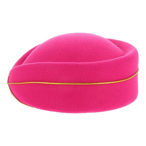 GALPADA Air Hostess Hut Faux-wolle Für Damen Stewardess Baskenmütze Für Kostüme Bühnenaufführungen Und Partys Klassischem Design von GALPADA
