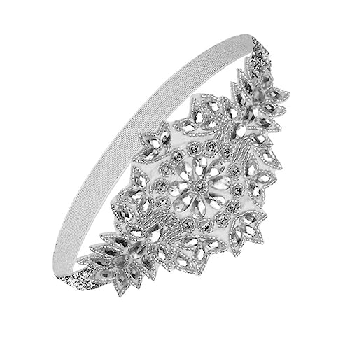 GALPADA Stirnband Aus Strass Bandana Stirnband Haarband Mit Fascinator-dekor Kristall Stirnband Frauen-stirnband Kopfschmuck Aus Strass Strass-haarspange Weiß Acryl Jahrgang Feder Damen von GALPADA